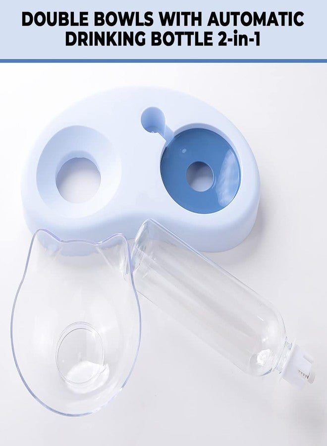 Homestic 2-in-1 Cat & Dog Bowl Set with Replaceable Water Bottle|Automatic Refill Cat Bowl|Premium PP Plastic|Non-Toxic|Suitable for Small & Medium Pets|PT008B|Blue - Image 4